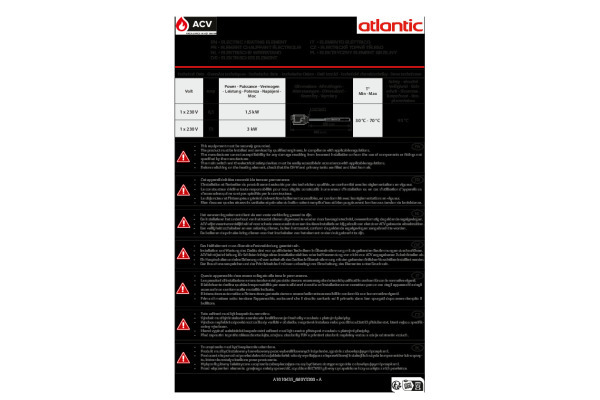 ACV Candra 300+ elektrisch element